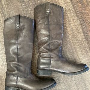 Frye Melissa Button Lug Tall (Smoke)